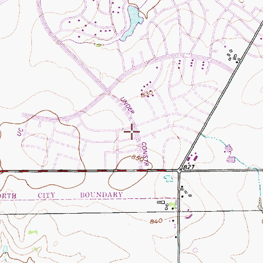 Topographic Map of Genesis United Methodist Church, TX
