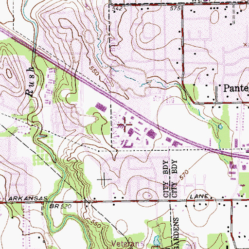 Topographic Map of Grace United Methodist Church, TX