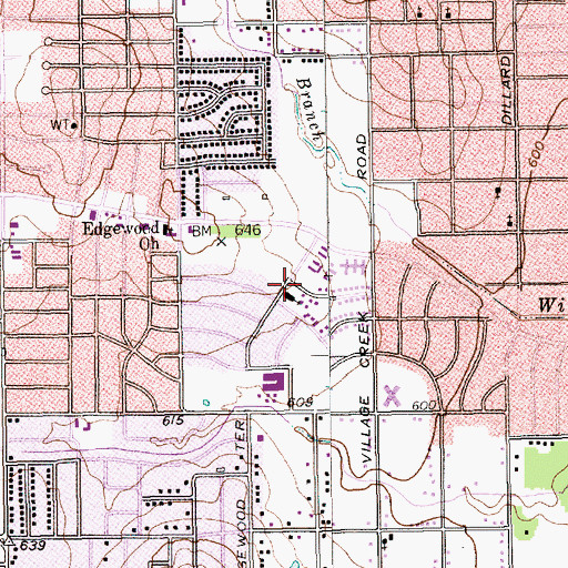 Topographic Map of McMillan United Methodist Church, TX