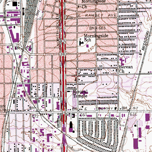 Topographic Map of Morningside United Methodist Church, TX