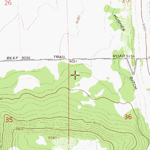 Topographic Map of Beaver Mesa, CO