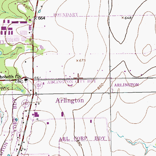 Topographic Map of Saint Andrew United Methodist Church Systems, TX