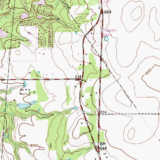 Topographic Map of Saint John the Apostle United Methodist Church, TX