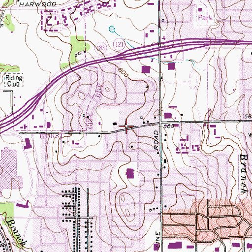 Topographic Map of Saint Paul United Methodist Church of Hurst, TX