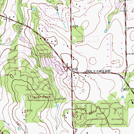 Topographic Map of All Saints Lutheran Church, TX
