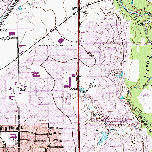 Topographic Map of Calvery Lutheran Church Chirst, TX