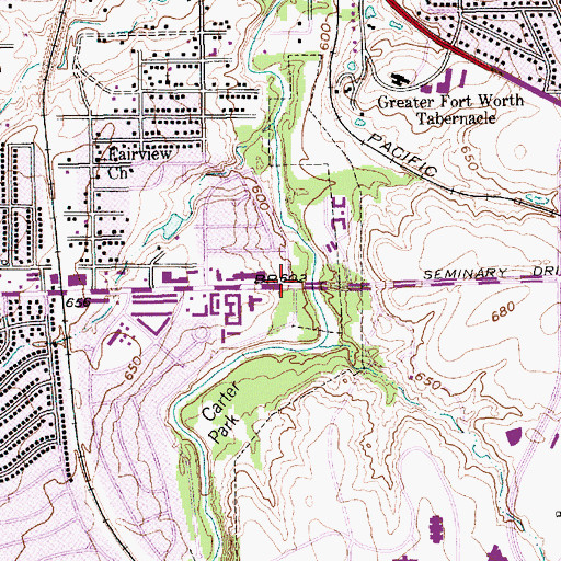 Topographic Map of Carter Park United Methodist Church, TX