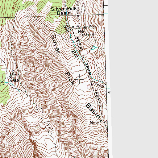 Topographic Map of Silver Pick Basin, CO