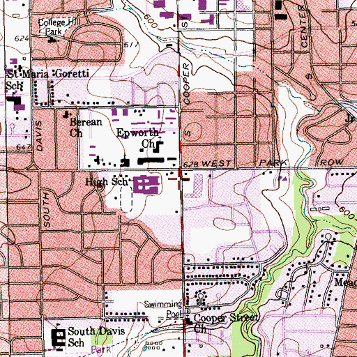 Topographic Map of Epworth United Methodist Church, TX