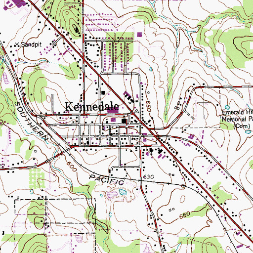 Topographic Map of First United Methodist Church of Kennedale, TX