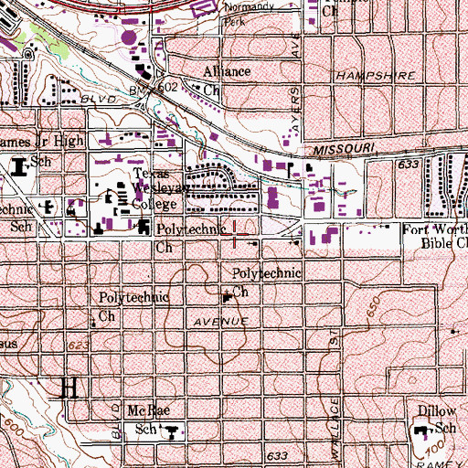 Topographic Map of Friendship Community Church of the Nazarene, TX