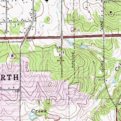 Topographic Map of Meadowbrook Community Church of the Nazarene, TX