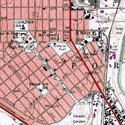 Topographic Map of Spanish Church of the Nazarene, TX