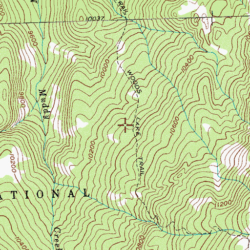 Topographic Map of Wood Lake Trail, CO