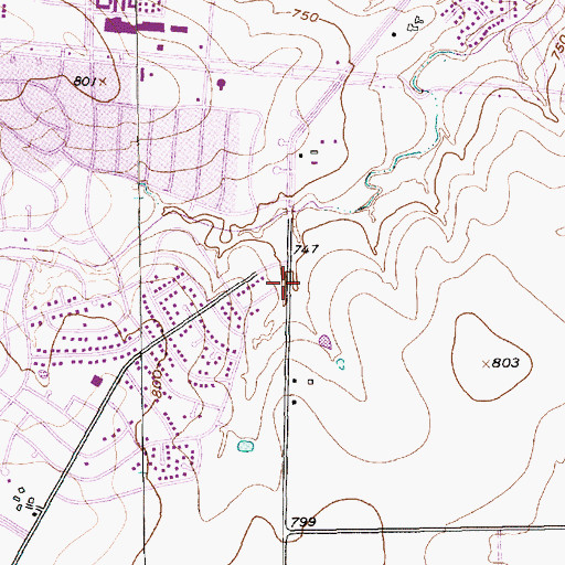 Topographic Map of Grace Episcopal Church, TX