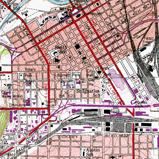 Topographic Map of Saint Andrews Episcopal Church, TX