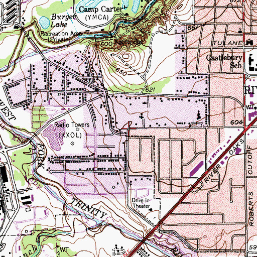 Topographic Map of Saint Elisabeth Episcopal Church, TX