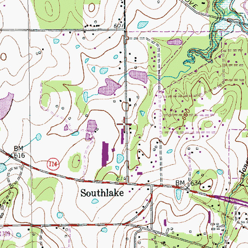 Topographic Map of Saint Laurence Episcopal Church, TX