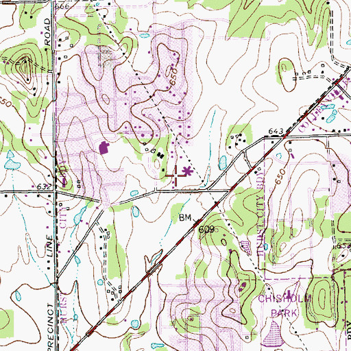 Topographic Map of Saint Stephens Episcopal Church, TX