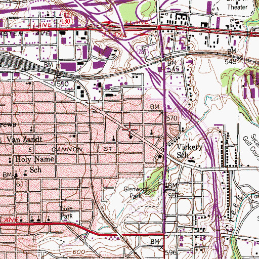 Topographic Map of Calvary Church of God in Christ, TX