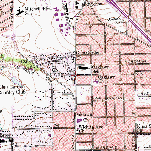 Topographic Map of Holy Ark Church of God in Christ, TX