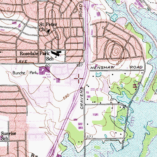 Topographic Map of Holy Tabernacle Church of God in Christ, TX