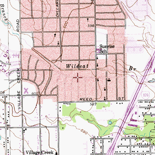 Topographic Map of House of Prayer Church of God in Christ, TX