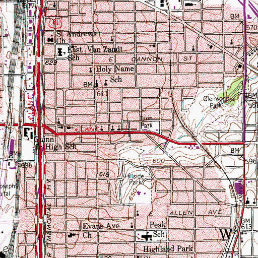 Topographic Map of Love Chapel Church of God in Christ, TX