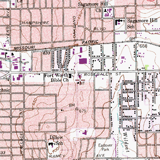 Topographic Map of New Jerusalem Church of God in Christ, TX