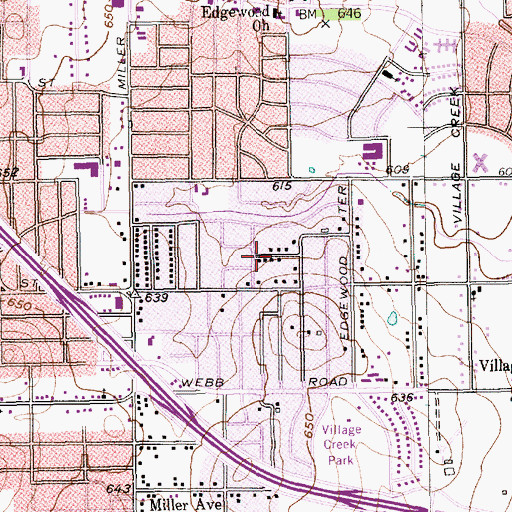 Topographic Map of Nichols Temple Church of God in Christ, TX