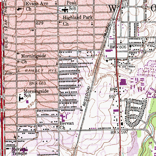Topographic Map of Prayer Tower Church of God in Christ, TX