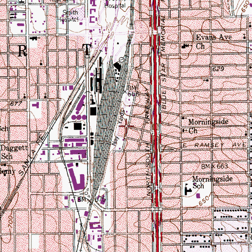 Topographic Map of Rebirth Church of God in Christ, TX