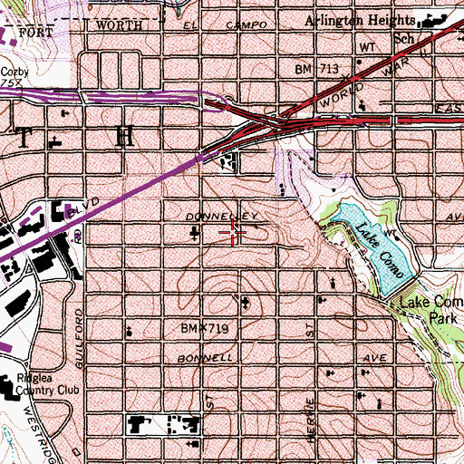Topographic Map of Spirit of Truth Church of God in Christ, TX