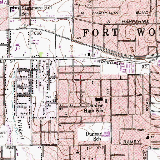 Topographic Map of Sunshine Church of God in Christ, TX