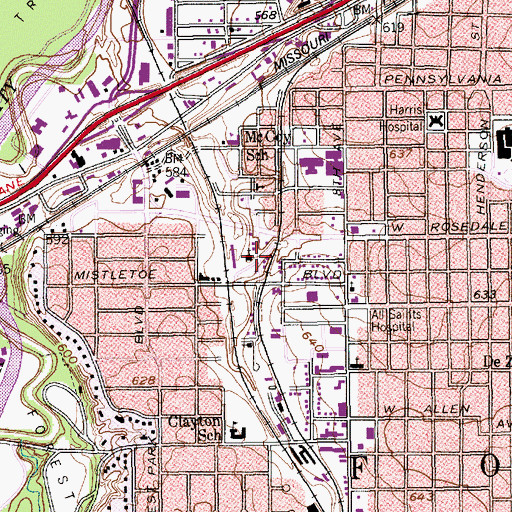 Topographic Map of Wayside Church of God in Christ, TX