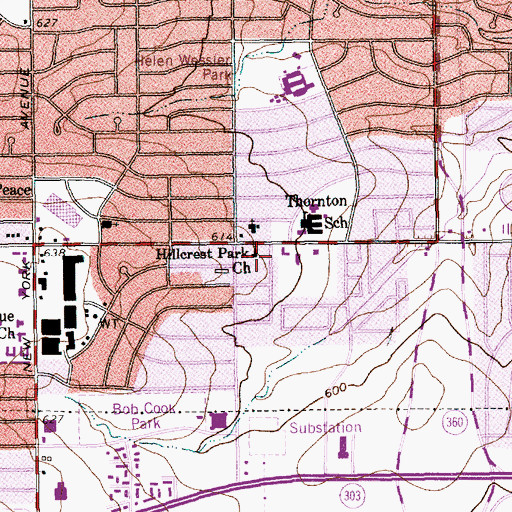 Topographic Map of East Park Church of the Nazarene - Arlington, TX