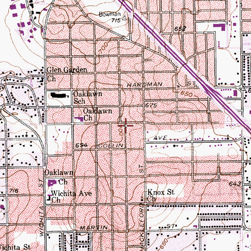 Topographic Map of Church of God of Prophecy, TX
