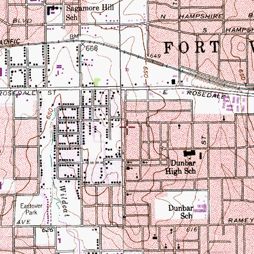 Topographic Map of Free Church of God in Christ in Jesus Name, TX