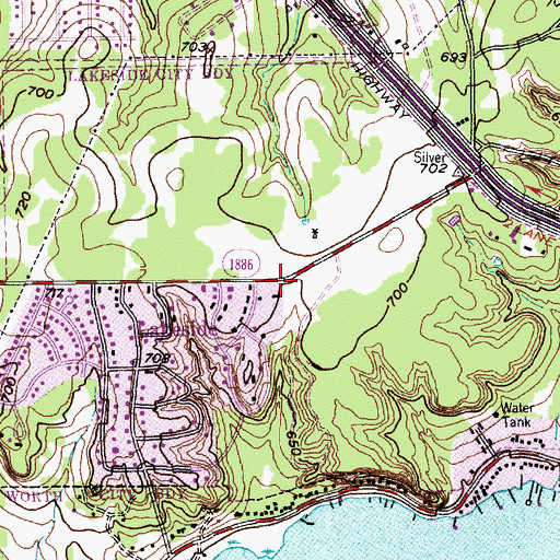 Topographic Map of Lakeside Church of God, TX