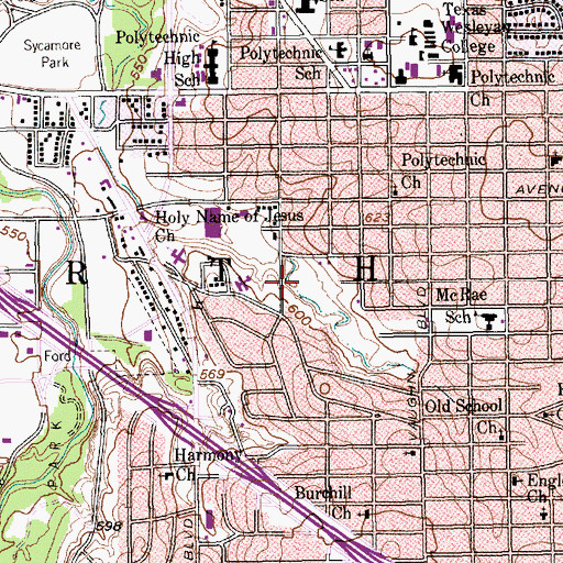Topographic Map of Lighthouse Church of God, TX