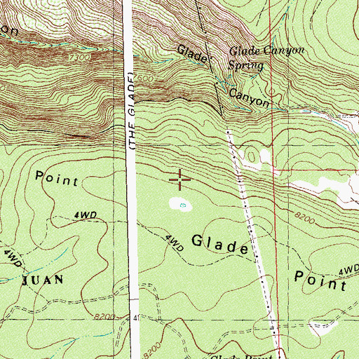 Topographic Map of Glade Point, CO