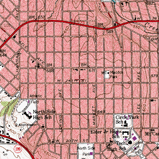 Topographic Map of Roca Eterna Church of God, TX