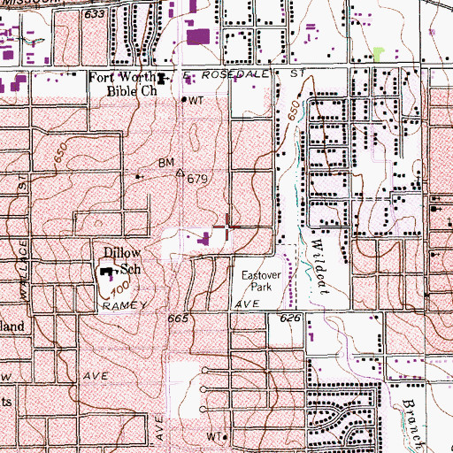 Topographic Map of Bibleway Church of God in Christ, TX