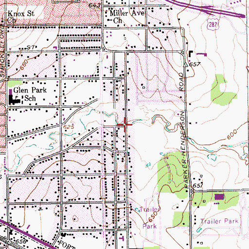 Topographic Map of Church of Christ, TX