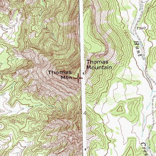 Topographic Map of Thomas Mountain, CO