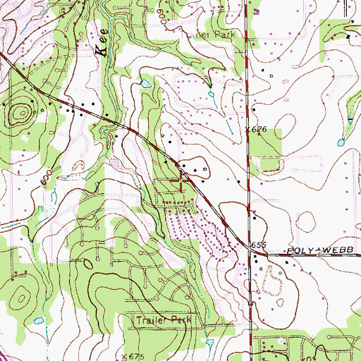 Topographic Map of Church of Christ on Green Oaks, TX