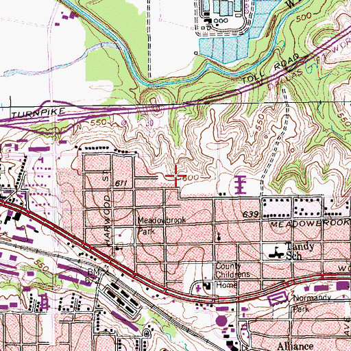 Topographic Map of East Hills Church of Christ, TX