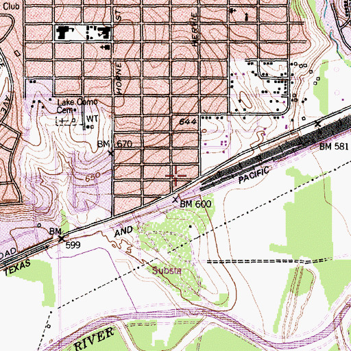 Topographic Map of Harlem Hills Church of Christ, TX