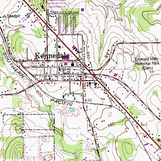 Topographic Map of Kennedale Church of Christ, TX