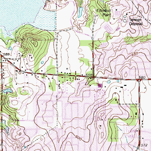 Topographic Map of Lake Arlington Church of Christ, TX